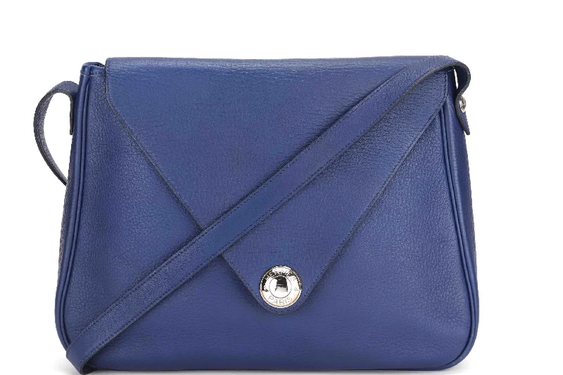 HERMES CHRISTINE SHOULDER BAG (STAMP A) BLUE CALF LEATHER, WITH DUST COVER