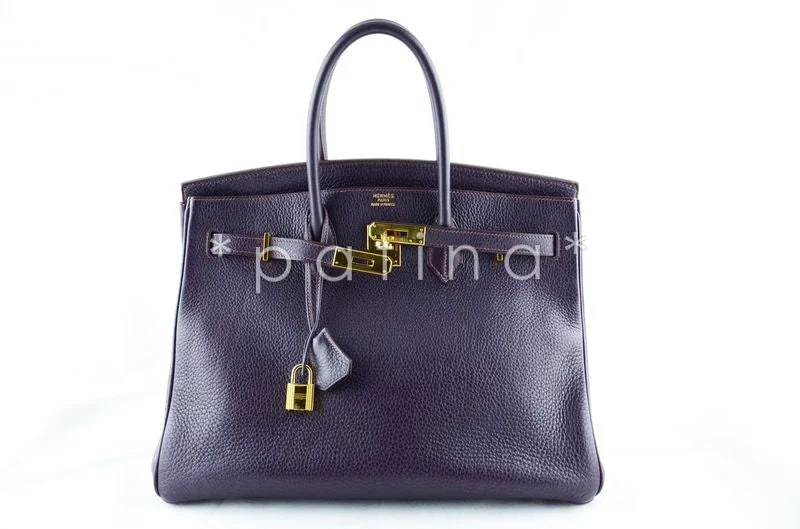 Hermes Clemence Calfskin 35cm Raisin Birkin