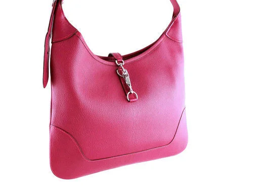 Hermes Framboise Pink Chevre Mysore 31cm Trim Hobo Bag