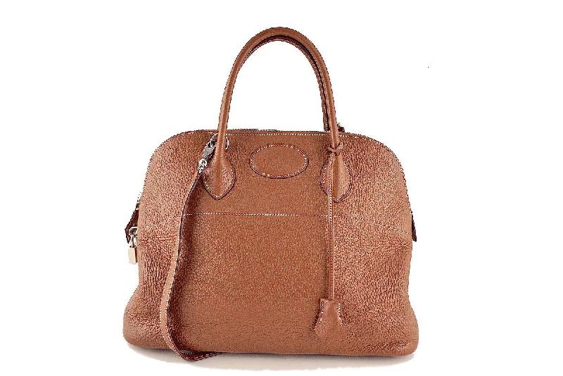 Hermes Gold Clemence 35cm Mou Bolide Shoulder Tote Bag