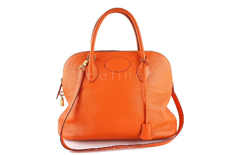 Hermes Orange 35/37cm Bolide Shoulder Tote Bag