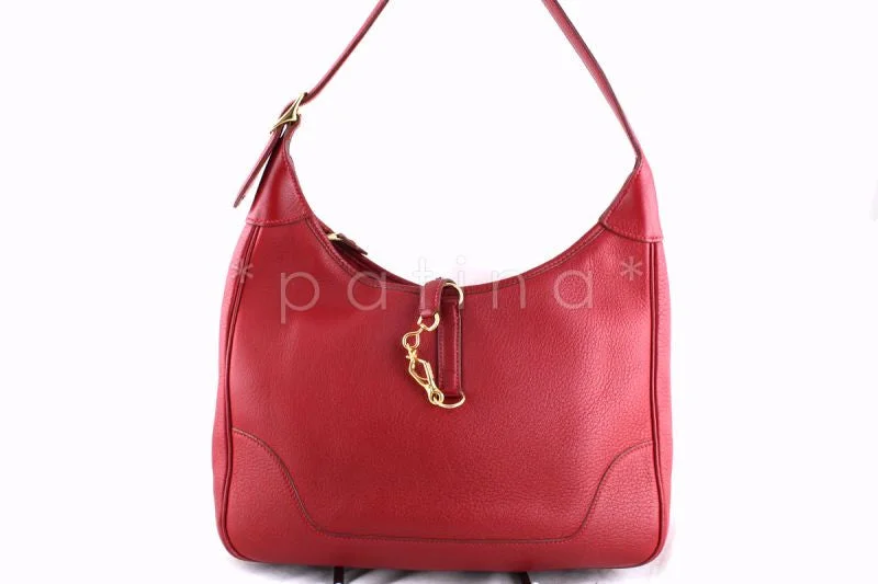 Hermes Rouge Vif Trim II Hobo Bag