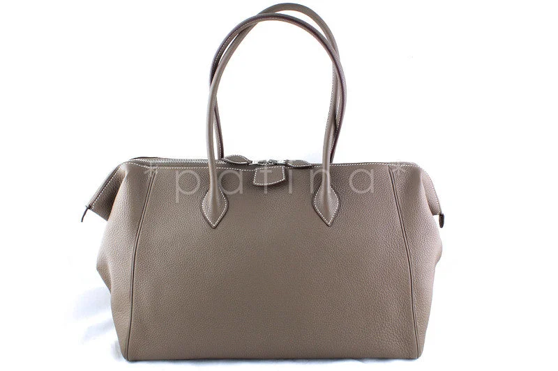 RARE Hermes Etoupe Taupe 37cm Paris Bombay Shoulder Tote Bag