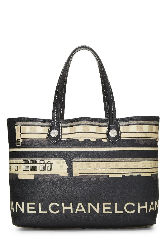 Chanel Limited Edition Handbag for CollectorsChanel,  Black & Multicolored Coated Canvas Le Train Tote, Black