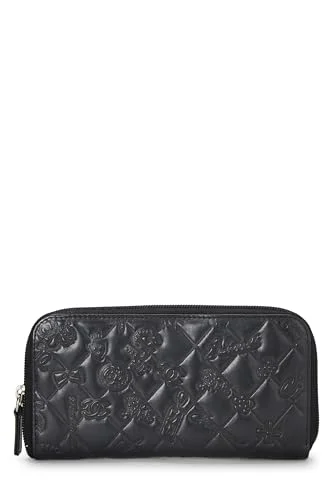 Chanel Limited Edition Handbag for CollectorsChanel,  Black Lambskin Icon Charm Wallet, Black